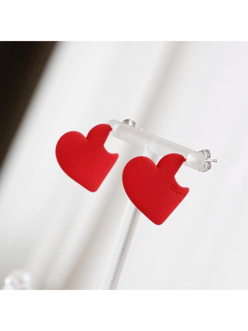TATIANA Flat Heart Color Earrings